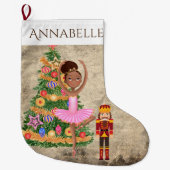 Personalisierter Nutcracker Clara Balletturlaub Großer Weihnachtsstrumpf (Vorderseite)