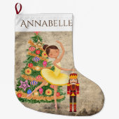 Personalisierter Nutcracker Clara Balletturlaub Großer Weihnachtsstrumpf (Vorderseite)