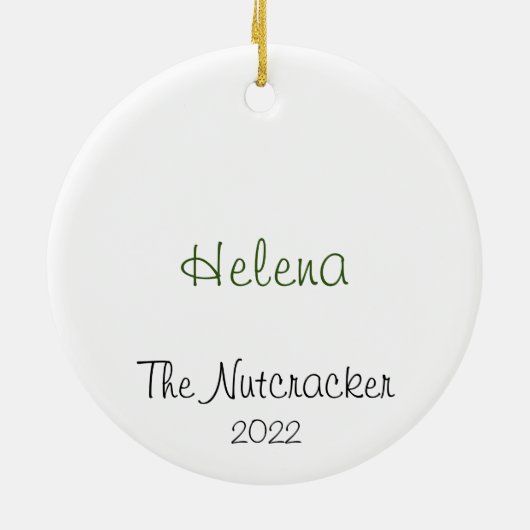 Personalisierter Nutcracker Clara Keepake Keramik Ornament (Hinten)
