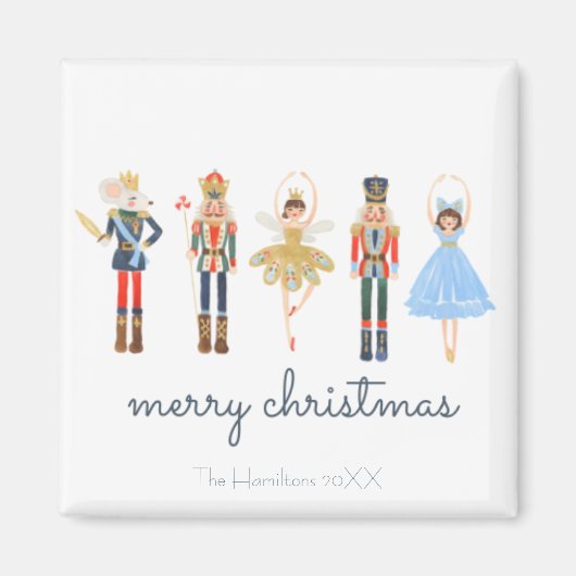 Personalisierter Nutcracker Frohe Weihnachten Magnet (Vorne)