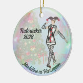 Personalisierter Nutcracker - Harlequin Keramik Ornament (Links)