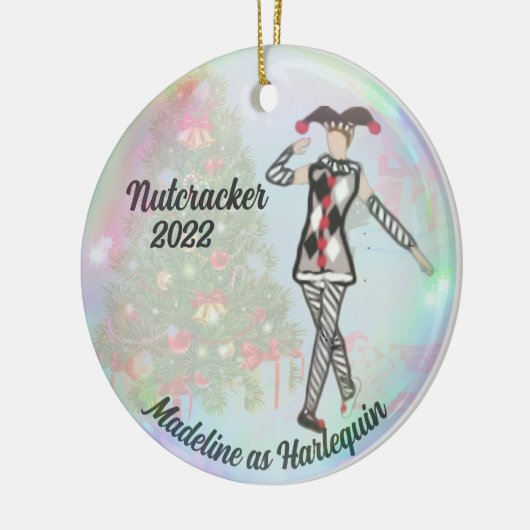 Personalisierter Nutcracker - Harlequin Keramik Ornament (Links)