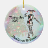 Personalisierter Nutcracker - Harlequin Keramik Ornament (Hinten)