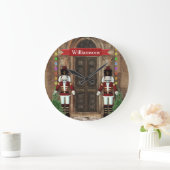 Personalisierter Nutcracker Holiday Art Clock Große Wanduhr (Zuhause)