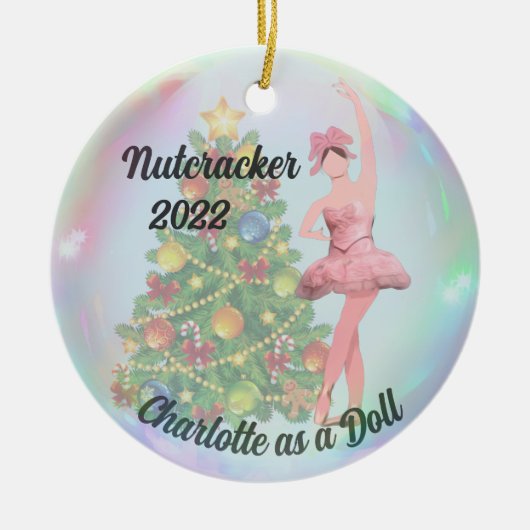 Personalisierter Nutcracker-Ornament - Ballerina-P Keramik Ornament (Vorne)
