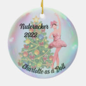 Personalisierter Nutcracker-Ornament - Ballerina-P Keramik Ornament (Hinten)