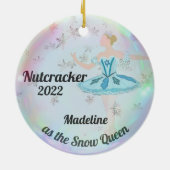 Personalisierter Nutcracker-Ornament - Schneekönig Keramik Ornament (Hinten)