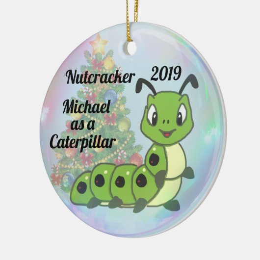 Personalisierter Nutcracker - Raupe Keramik Ornament (Links)