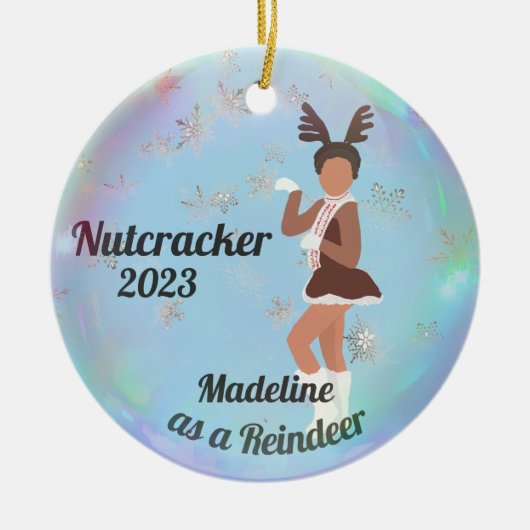 Personalisierter Nutcracker - Rentier Keramik Ornament (Vorne)