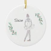 Personalisierter Nutcracker-Snowball-Sake Keramik Ornament (Vorne)