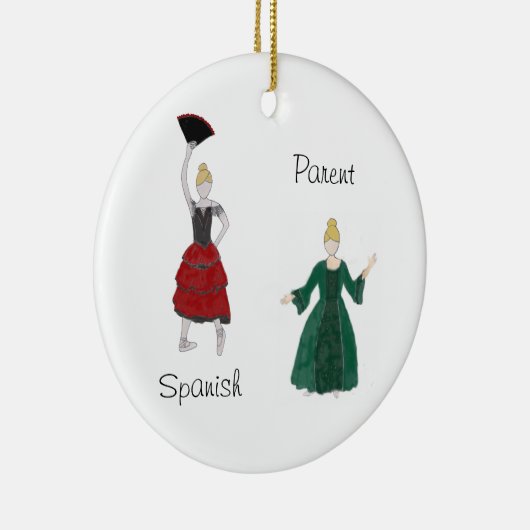 Personalisierter Nutcracker Spanisch/Mutterkuchen Keramik Ornament (Rechts)