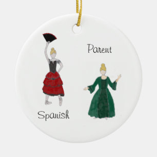 Personalisierter Nutcracker Spanisch/Mutterkuchen Keramik Ornament