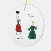 Personalisierter Nutcracker Spanisch/Mutterkuchen Keramik Ornament (Links)