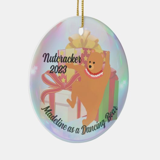 Personalisierter Nutcracker - Tanzbären Keramik Ornament (Rechts)
