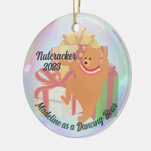 Personalisierter Nutcracker - Tanzbären Keramik Ornament (Links)