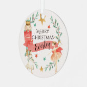 Personalisierter Nutcracker Thema Weihnachtsschmuc Ornament Aus Metall (Vorderseite links)