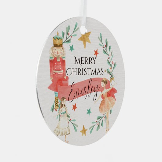 Personalisierter Nutcracker Thema Weihnachtsschmuc Ornament Aus Metall (Vorderseite Rechts)