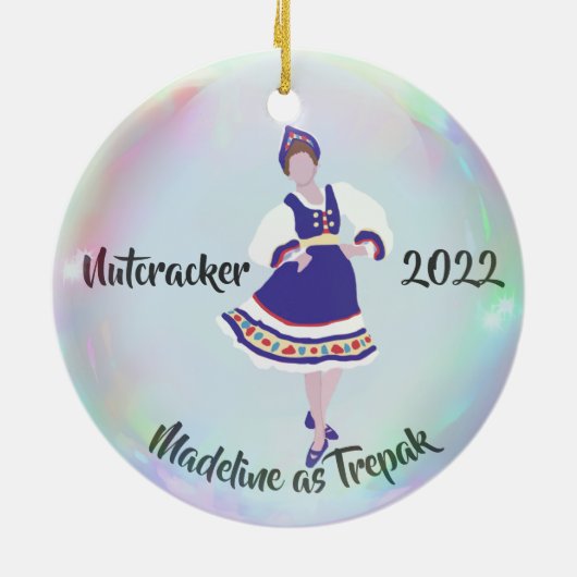 Personalisierter Nutcracker - Trepak/Russisch Keramik Ornament (Hinten)