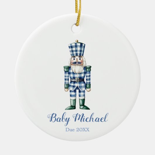 Personalisierter Nutcracker Weihnachtsjunge Keramik Ornament (Vorne)
