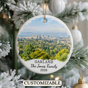 Personalisierter Oakland-Schmuck, Benutzerdefinier Keramik Ornament