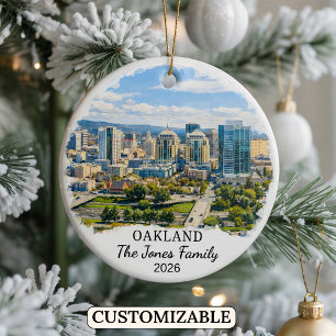 Personalisierter Oakland-Schmuck, Benutzerdefinier Keramik Ornament