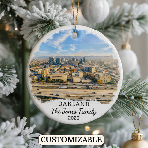Personalisierter Oakland-Schmuck, Benutzerdefinier Keramik Ornament