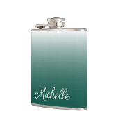 Personalisierter Ober-Farbverlauf grün Flachmann (Links)