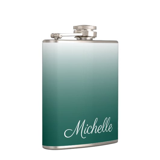 Personalisierter Ober-Farbverlauf grün Flachmann (Rechts)