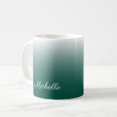 Personalisierter Ober-Farbverlauf grün Kaffeetasse (Vorderseite Links)