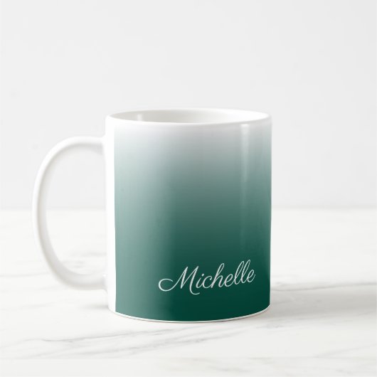 Personalisierter Ober-Farbverlauf grün Kaffeetasse (Links)