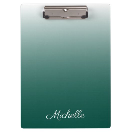 Personalisierter Ober-Farbverlauf grün Klemmbrett (Vorderseite)