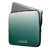 Personalisierter Ober-Farbverlauf grün Laptopschutzhülle (Vorderseite Links)