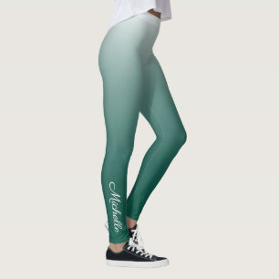 Personalisierter Ober-Farbverlauf grün Leggings