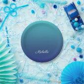 Personalisierter Ober-Farbverlauf Pappteller (Party)