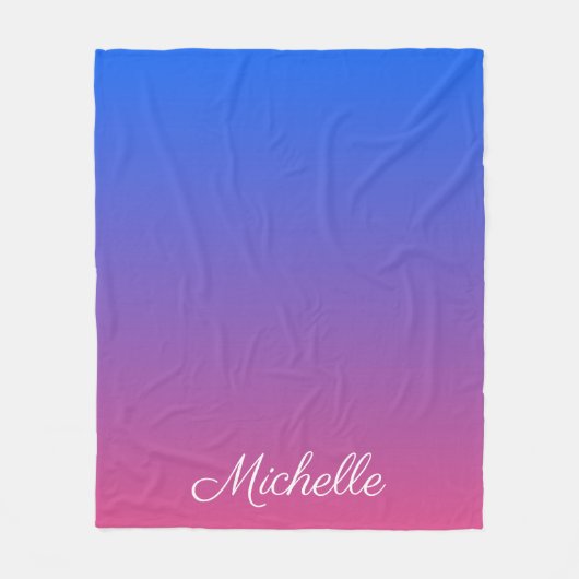Personalisierter Ober-und Rosa-Ober-Farbverlauf Fleecedecke (Vorderseite)