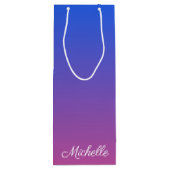 Personalisierter Ober-und Rosa-Ober-Farbverlauf Geschenktüte Für Weinflaschen (Rückseite)