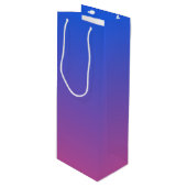 Personalisierter Ober-und Rosa-Ober-Farbverlauf Geschenktüte Für Weinflaschen (Vorderseite Schrägansicht)