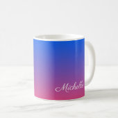 Personalisierter Ober-und Rosa-Ober-Farbverlauf Kaffeetasse (VorderseiteRechts)