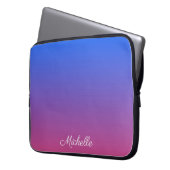 Personalisierter Ober-und Rosa-Ober-Farbverlauf Laptopschutzhülle (Vorderseite Links)