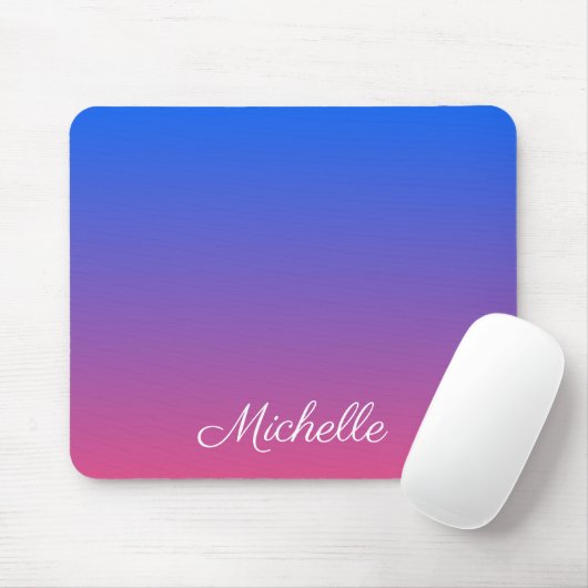 Personalisierter Ober-und Rosa-Ober-Farbverlauf Mousepad (Mit Mouse)