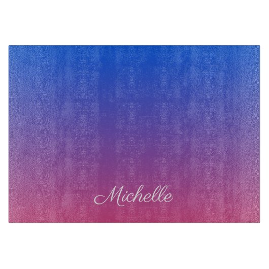 Personalisierter Ober-und Rosa-Ober-Farbverlauf Schneidebrett (Vorderseite)