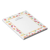Personalisierter Obstsalat gemustert Notepad Notizblock (angewinkelt)