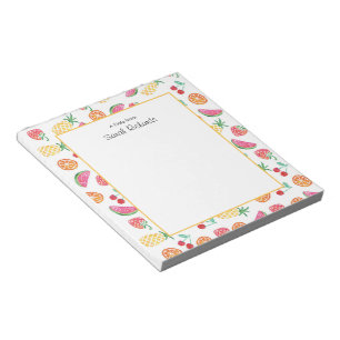 Personalisierter Obstsalat gemustert Notepad Notizblock