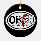 Personalisierter OBX-Schädel und Kreuzknochen Keramikornament (Vorne)