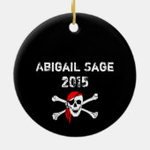 Personalisierter OBX-Schädel und Kreuzknochen Keramikornament (Hinten)