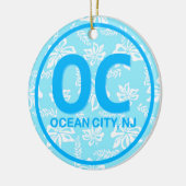 Personalisierter OC Ocean City New Jersey NJ Blue Keramik Ornament (Links)