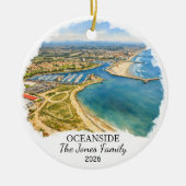 Personalisierter Oceanside-Schmuck, Benutzerdefini Keramik Ornament (Vorne)