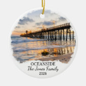 Personalisierter Oceanside-Schmuck, Benutzerdefini Keramik Ornament (Vorne)