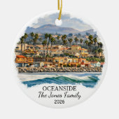 Personalisierter Oceanside-Schmuck, Benutzerdefini Keramik Ornament (Vorne)
