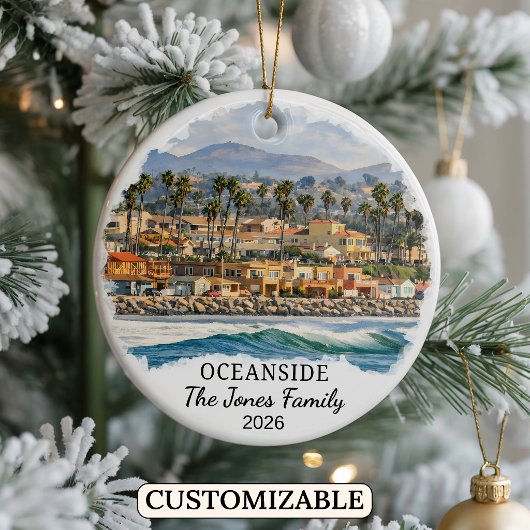 Personalisierter Oceanside-Schmuck, Benutzerdefini Keramik Ornament